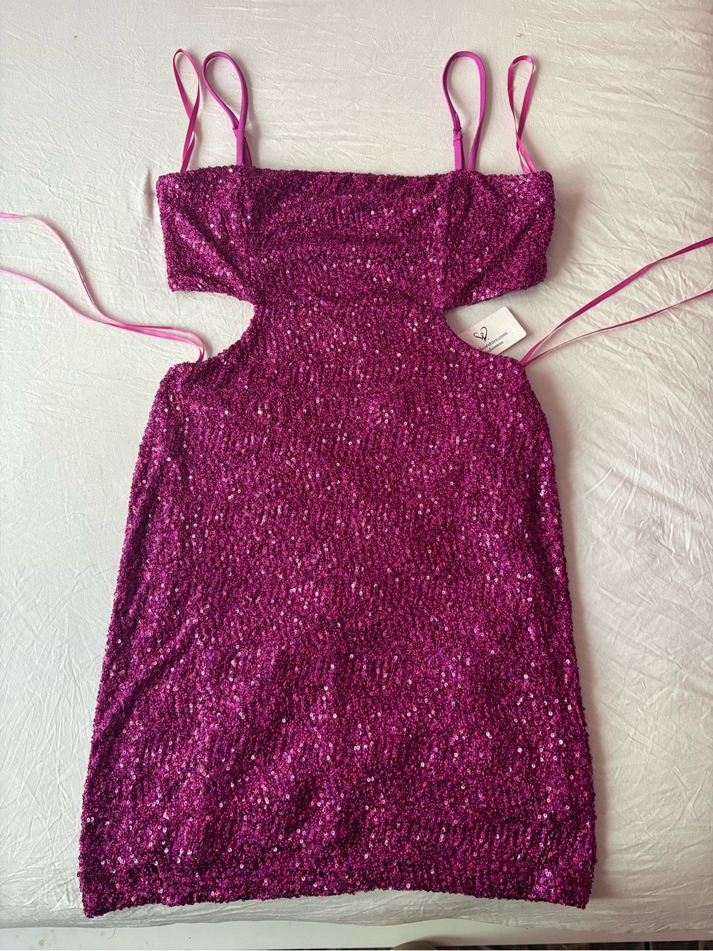 Windsor Fuchsia Sequin Cutout Mini Dress